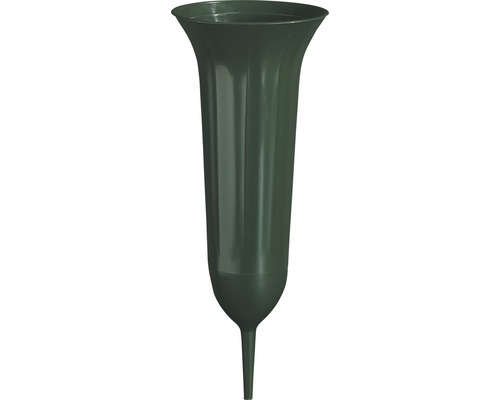 Vase pour tombe geli plastique Ø 9 cm H 21 cm vert