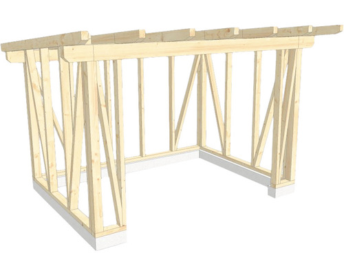 Structure en bois ossature en bois toit en appentis 300x400