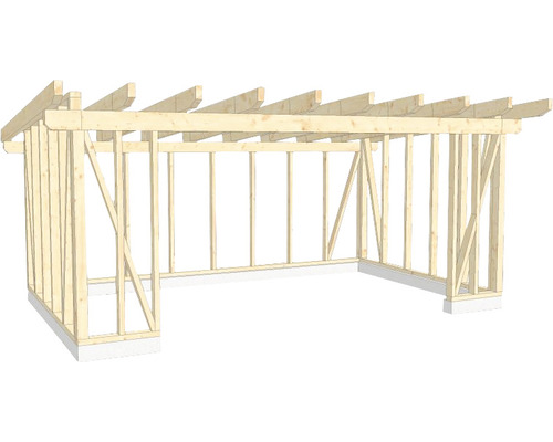 Structure en bois ossature en bois toit en appentis 400x650