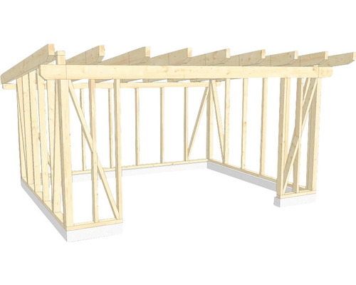 Structure en bois ossature en bois toit en appentis 450x550
