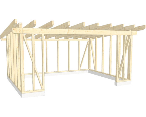 Structure en bois ossature en bois toit en appentis 450x600