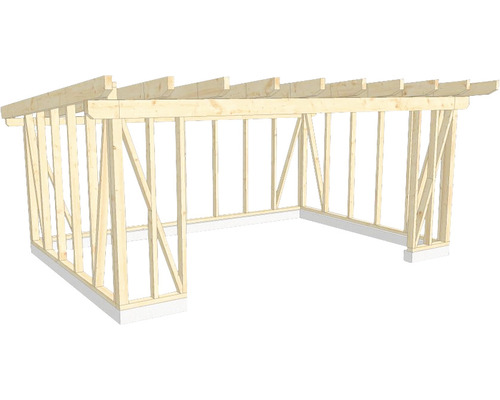 Structure en bois ossature en bois toit en appentis 450x650