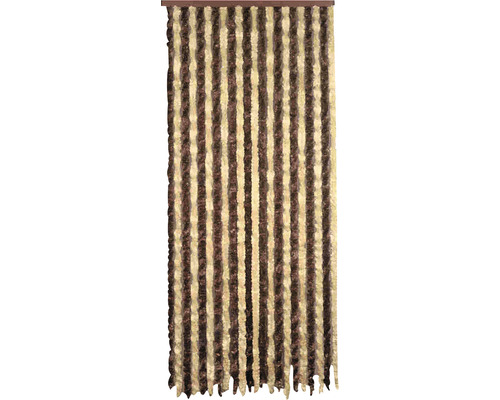 Rideau de porte pelucheux marron/beige 60x180 cm