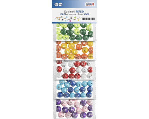Perles en plastique multicolores 5 sortes assorties 50 g