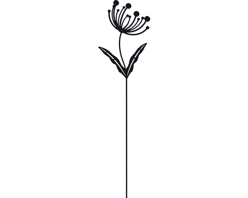 Tuteur décoratif Lafiora fleur version 3 h 60 cm noir