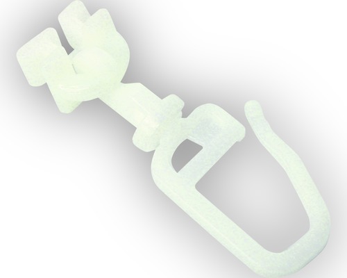 Coulisse pivotante avec agrafe pour voie à rideau pour conduit de roulement de 6 mm, lot de 20 Coulisse pivotante avec agrafe pour voie à rideau pour conduit de roulement de 6 mm, lot de 20