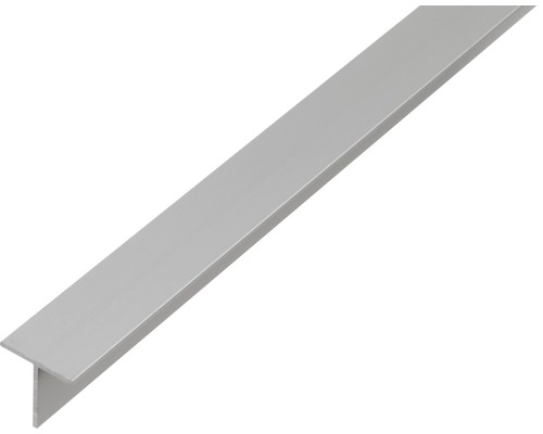 Profilé en T en aluminium argenté 20x20x1,5 mm, 1 m