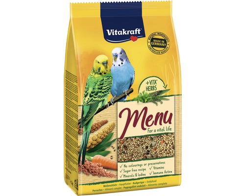 Nourriture pour oiseaux, Menu Vitakraft pour perruche, 1 kg