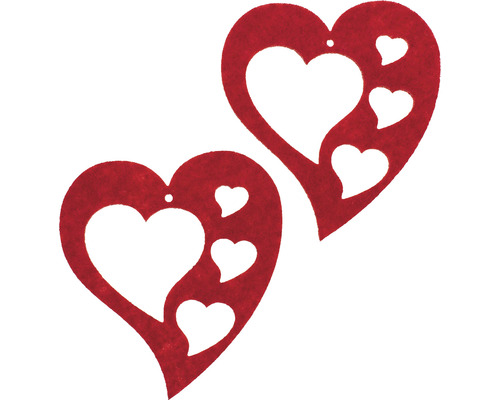 Coeur en feutre rouge courbé 6 cm 6 pièces - HORNBACH Luxembourg