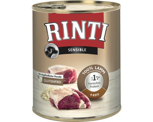 Nourriture humide pour chiens Rinti Sensible agneau et riz 1 paquet 12x800 g