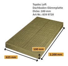 Élément d'isolation de combles double couche ISOVER Topdec Loft, conductivité thermique 035 1200 x 625 x 100 mm-thumb-1