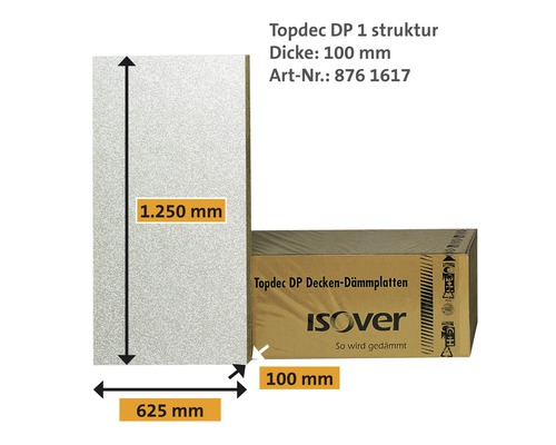 ISOVER Tiefgaragen und Kellerdeckendämmung Topdec DP 1 mit Anspruch an Optik WLG 035 1250 x 625 x 100 mm-0