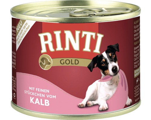Nourriture pour chiens humide RINTI Gold morceaux de veau 1 pack 12x185 g