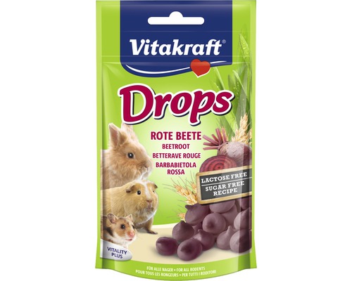 Snack pour rongeurs Vitakraft pastilles à la betterave, sans lactose, 75 g Snack pour rongeurs Vitakraft pastilles à la betterave, sans lactose, 75 g