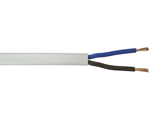 Tuyau flexible H03 VVH2-F 2x0,75 mm 5 m blanc