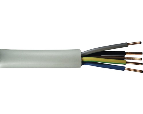 Gaine de câble NYM-J 5x1,5 mm² 10 m gris