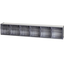 Casier transparent 6 cases 600 mm gris Multistore-thumb-0