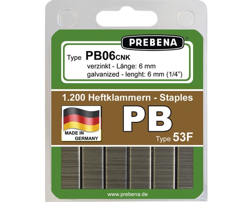 Agrafes Prebena type PB06CNK-B 1200 pcs
