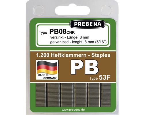 Agrafes Prebena type PB08CNK-B 1200 pcs