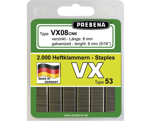 Agrafes Prebena type VX08CNK-B 2000 pcs
