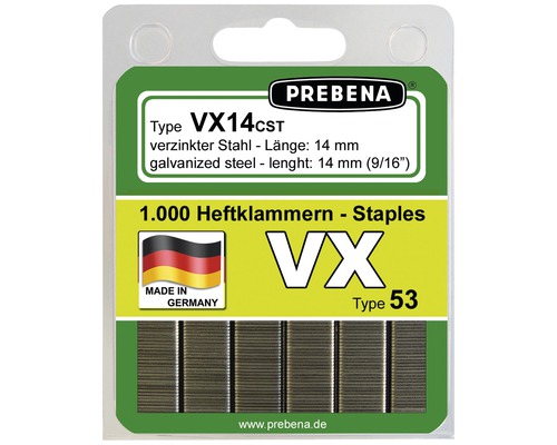 Agrafes Prebena type VX14CST-B 1000 pcs
