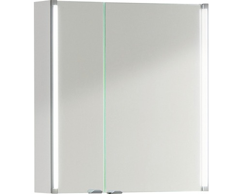 Armoire à miroir EEK A LED Line blanche 2 supports 61 cm de largeur Fackelmann