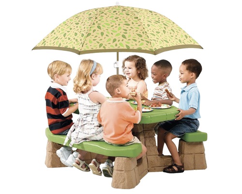 Table de pique-nique pour enfants Step2 plastique 183x109x104 cm vert-marron