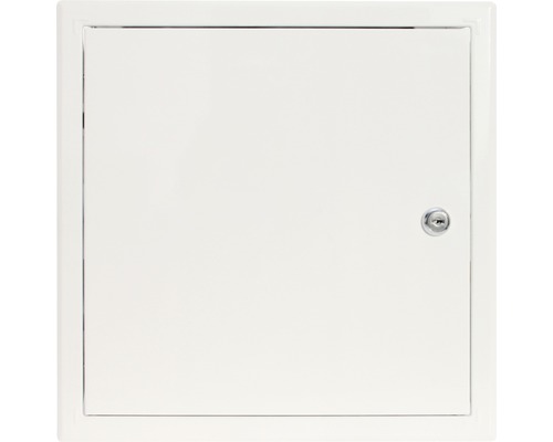 Porte de révision Softline tôle d'acier zinguée blanc RAL 9016 avec serrure à pompe 15 x 15 cm