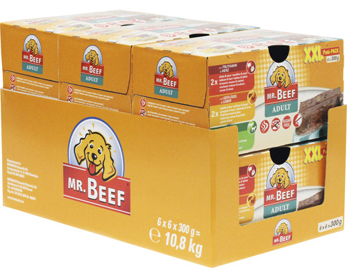Mr. Beef Nourriture pour chien Écuelles Paté 6 x 300 g