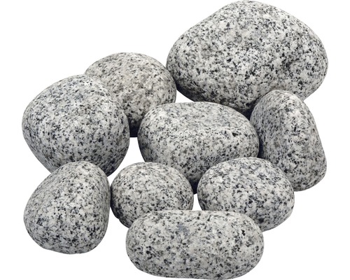 Graviers de granit 40-100 mm 250 kg, gris-blanc