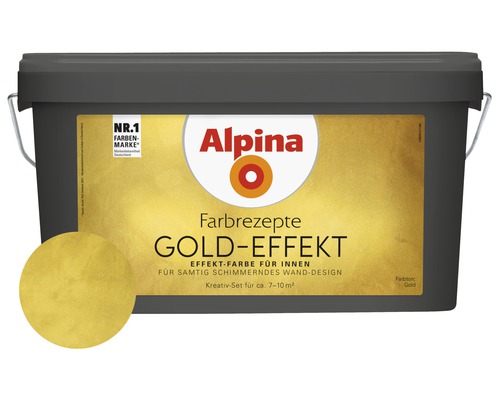 Alpina Effektfarbe Gold-Effekt Komplett-Set gold inkl. Alpina Kelle