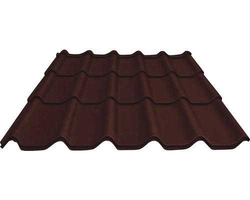 Tuile métallique PRECIT brun chocolat RAL 8017 1100 x 1170 x 0,5 mm