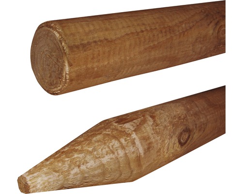 Tuteur en bois appointé chanfreiné, 7 x 175 cm, marron