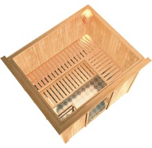 Sauna modulaire Karibu Gobina avec poêle 9 kW avec commande intégrée, sans frise de toit-thumb-4