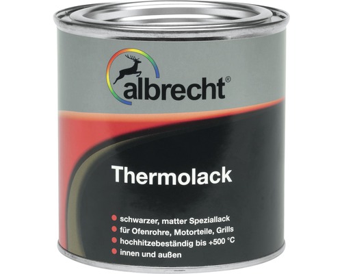 Albrecht peinture thermique pour four, noire, jusqu'à 500 °C, 125 ml