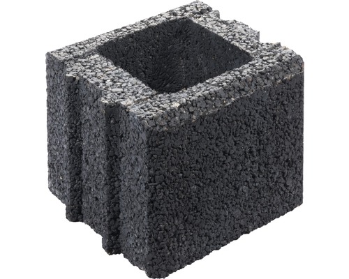 Brique demi-bloc Bellamur anthracite 25x25x20 cm