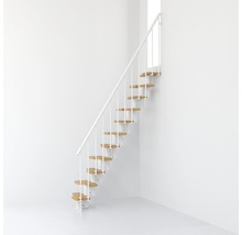 Escalier à limon central Pertura Kimon 11 pas de marche/ 10 marches l.57 cm blanc/clair-thumb-0