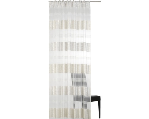 Rideau avec ruban de rideau Dacapo Stripe blanc 140x255 cm