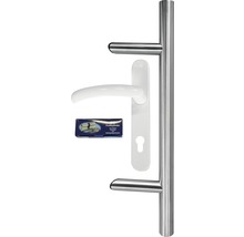 Porte d'entrée ARON aluminium modèle 580 110x210 cm tirant gauche blanc/anthracite avec kit sécurité-thumb-2