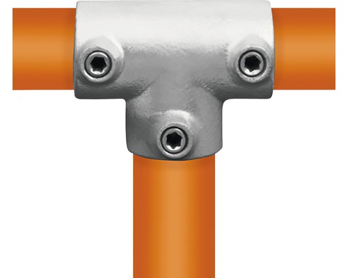 T-Stück Buildify lang Rohrverbinder für Gerüstrohr aus Stahl Ø 33 mm