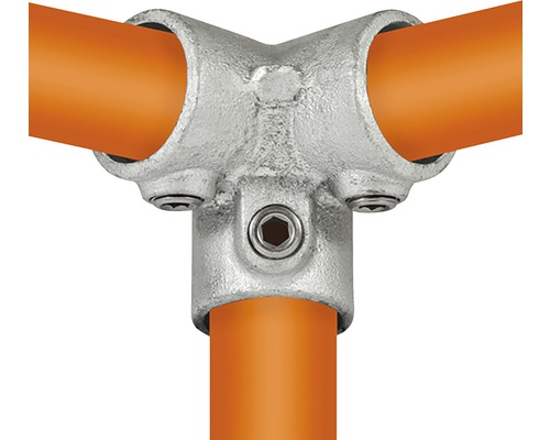Dreiweg-Eckstück Buildify 90° Rohrverbinder für Gerüstrohr aus Stahl Ø 33 mm