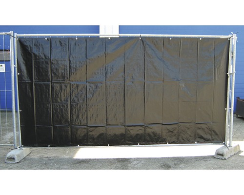 Bâche de protection brise-vue avec oeillets noir 341x176 cm