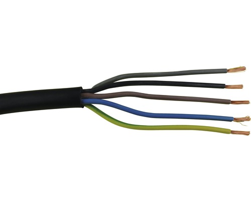 Câble flexible en caoutchouc H07 RN-F 5G6 noir au mètre