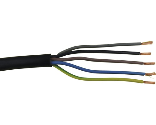 Câble flexible en caoutchouc H07 RN-F 5G4 noir au mètre