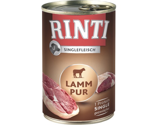 Hundefutter nass RINTI Sensible Lamm pur 1 Pack 12x400 g