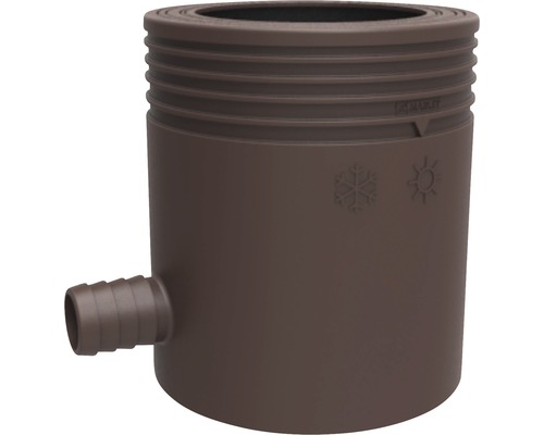 Collecteur d'eau de pluie Marley avec filtre et raccordement 1“ filetage extérieur marron chocolat RAL 8017 DN 75 mm