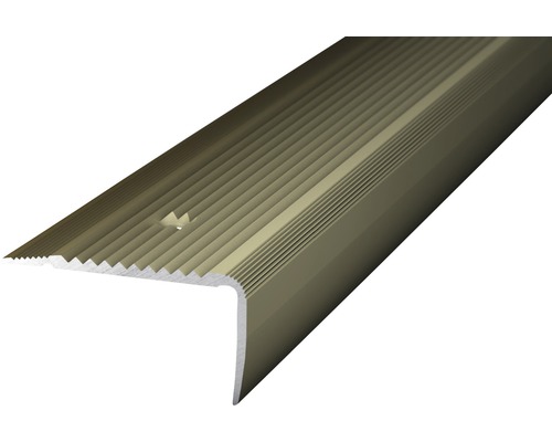 Nez de marche aluminium acier inoxydable mat perforé 45 x 23 x 1000 mm