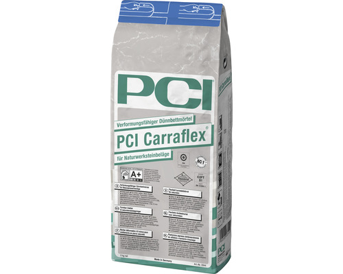 Mortier en couche mince PCI Carraflex® déformable pour revêtements en pierre naturelle blanc 5 kg-0