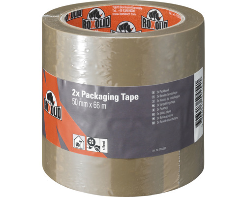 Packaging Tape ROXOLID lot rubans d'emballage marron 2 x 50 mm x 66 m
