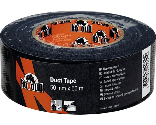 Duct Tape ROXOLID ruban adhésif de réparation noir 5 cm x 50 m